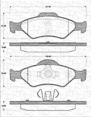 Magneti Marelli 363702161214 - Комплект спирачно феродо, дискови спирачки vvparts.bg