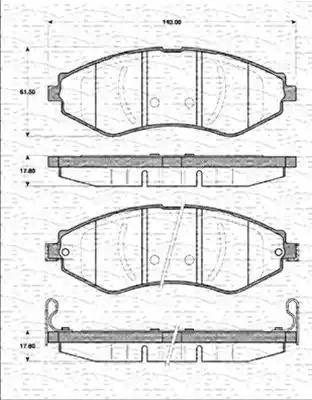 Magneti Marelli 363702161285 - Комплект спирачно феродо, дискови спирачки vvparts.bg