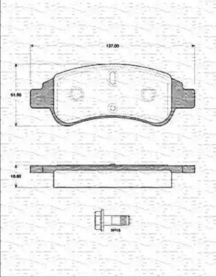 Magneti Marelli 363702161230 - Комплект спирачно феродо, дискови спирачки vvparts.bg