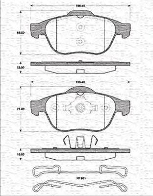 Magneti Marelli 363702161232 - Комплект спирачно феродо, дискови спирачки vvparts.bg