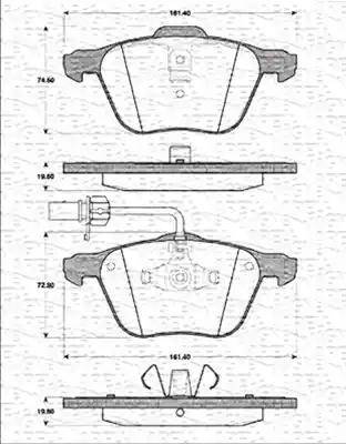 Magneti Marelli 363702161228 - Комплект спирачно феродо, дискови спирачки vvparts.bg