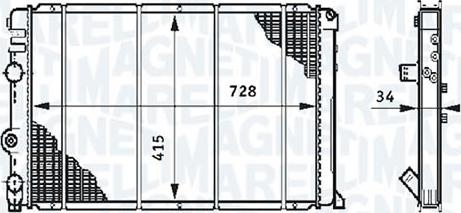 Magneti Marelli - BR RMM376708451 - Радиатор, охлаждане на двигателя vvparts.bg