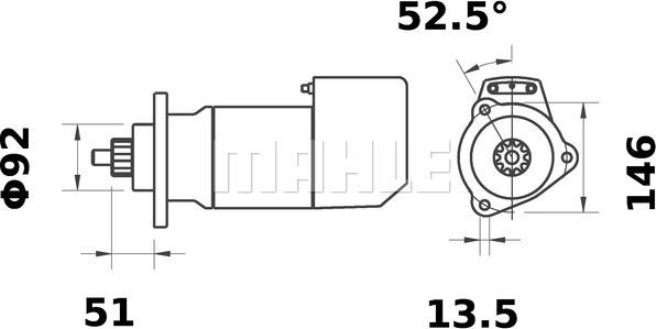 MAHLE 11139107 - Стартер vvparts.bg