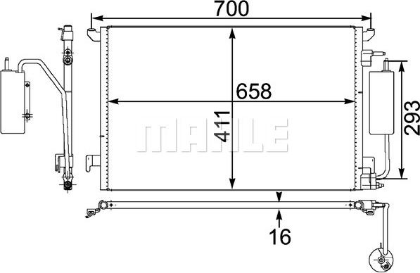 MAHLE AC 411 000P - Кондензатор, климатизация vvparts.bg