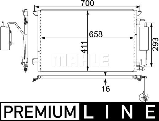 MAHLE AC 411 000P - Кондензатор, климатизация vvparts.bg