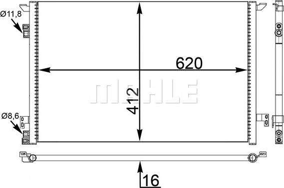 MAHLE AC 411 000S - Кондензатор, климатизация vvparts.bg