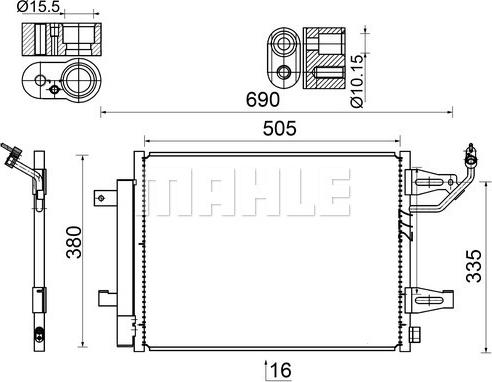 MAHLE AC 509 000S - Кондензатор, климатизация vvparts.bg