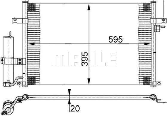 MAHLE AC 384 000S - Кондензатор, климатизация vvparts.bg