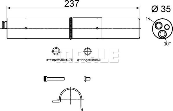 MAHLE AD 250 000S - Изсушител, климатизация vvparts.bg