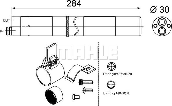 MAHLE AD 251 000S - Изсушител, климатизация vvparts.bg