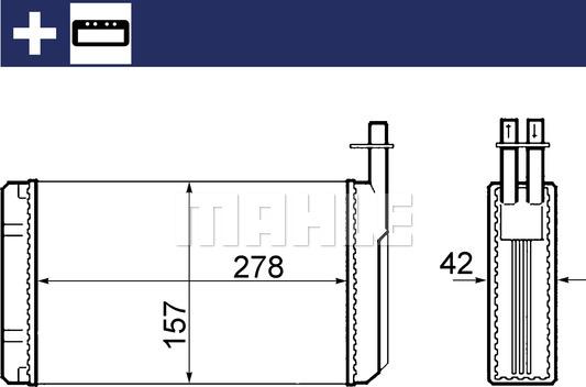 MAHLE AH 68 000S - Топлообменник, отопление на вътрешното пространство vvparts.bg