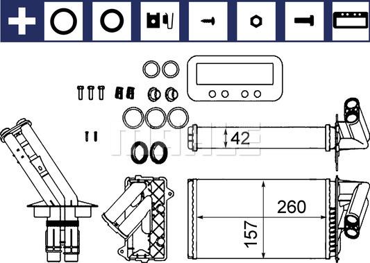 MAHLE AH 103 000S - Топлообменник, отопление на вътрешното пространство vvparts.bg