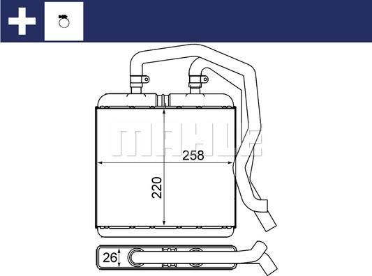 MAHLE AH 12 000S - Топлообменник, отопление на вътрешното пространство vvparts.bg