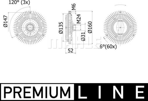 MAHLE CFC 57 001P - Съединител, вентилатор на радиатора vvparts.bg