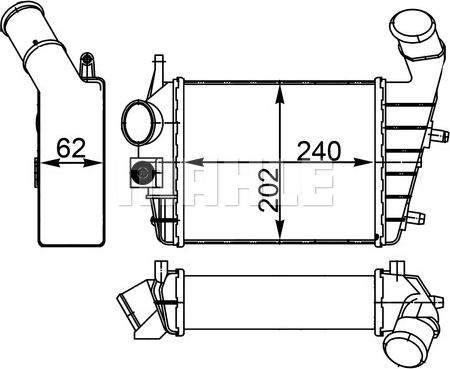 MAHLE CI 195 000S - Интеркулер (охладител за въздуха на турбината) vvparts.bg