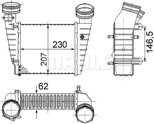 MAHLE CI 346 000S - Интеркулер (охладител за въздуха на турбината) vvparts.bg