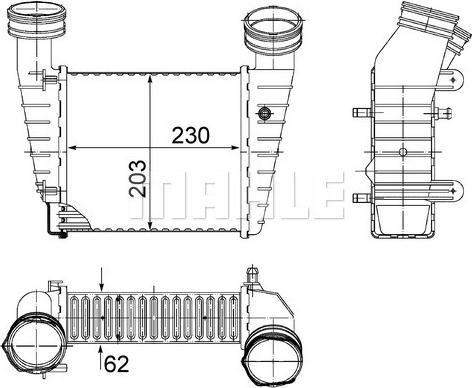 MAHLE CI 347 000S - Интеркулер (охладител за въздуха на турбината) vvparts.bg