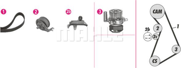 MAHLE CPK 91 000P - Водна помпа+ к-кт ангренажен ремък vvparts.bg