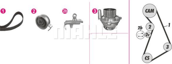 MAHLE CPK 93 000P - Водна помпа+ к-кт ангренажен ремък vvparts.bg