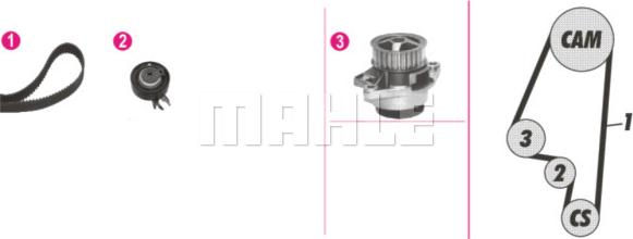 MAHLE CPK 63 000P - Водна помпа+ к-кт ангренажен ремък vvparts.bg