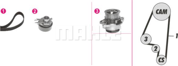 MAHLE CPK 10 000P - Водна помпа+ к-кт ангренажен ремък vvparts.bg