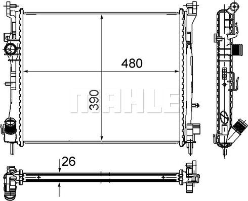 MAHLE CR 947 000S - Радиатор, охлаждане на двигателя vvparts.bg