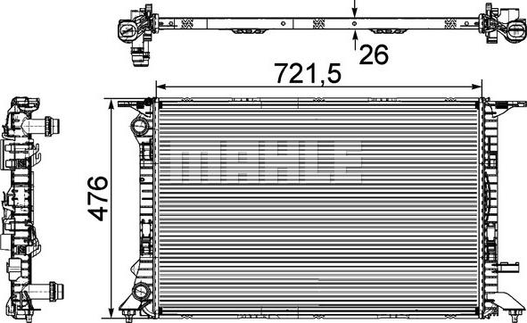 MAHLE CR 905 000P - Радиатор, охлаждане на двигателя vvparts.bg