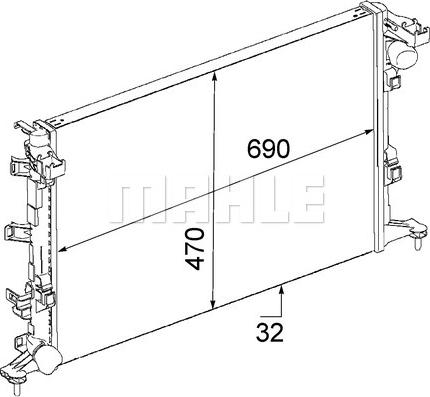 MAHLE CR 914 000P - Радиатор, охлаждане на двигателя vvparts.bg