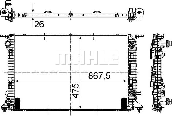 MAHLE CR 910 000S - Радиатор, охлаждане на двигателя vvparts.bg