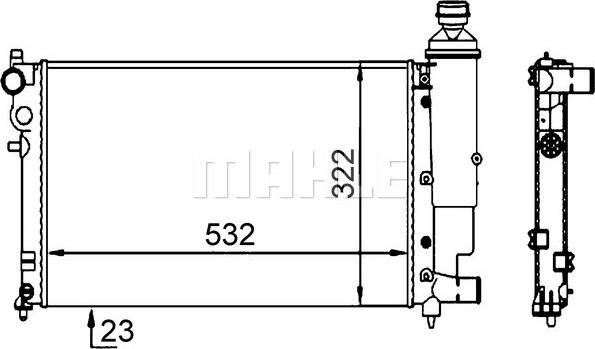 MAHLE CR 91 000S - Радиатор, охлаждане на двигателя vvparts.bg