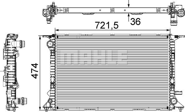 MAHLE CR 911 000S - Радиатор, охлаждане на двигателя vvparts.bg