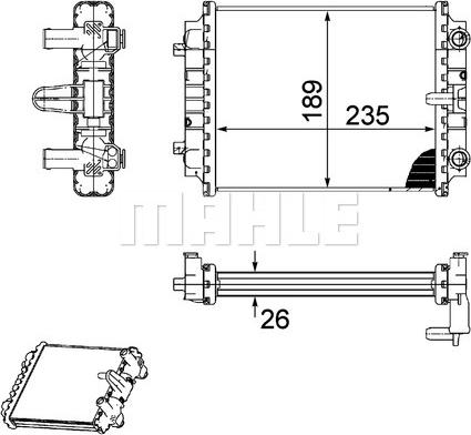 MAHLE CR 913 000P - Радиатор, охлаждане на двигателя vvparts.bg