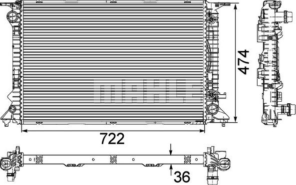 MAHLE CR 912 000P - Радиатор, охлаждане на двигателя vvparts.bg