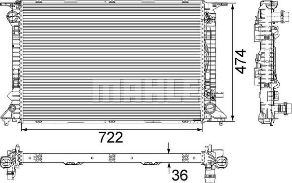 MAHLE CR 912 000S - Радиатор, охлаждане на двигателя vvparts.bg