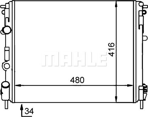 MAHLE CR 92 000S - Радиатор, охлаждане на двигателя vvparts.bg