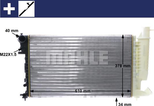 MAHLE CR 498 000S - Радиатор, охлаждане на двигателя vvparts.bg