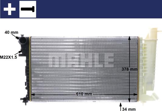 MAHLE CR 497 000S - Радиатор, охлаждане на двигателя vvparts.bg