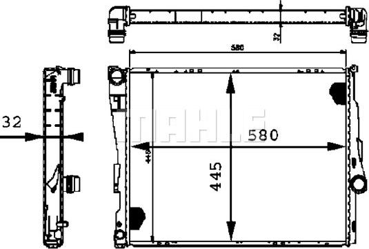 MAHLE CR 458 000P - Радиатор, охлаждане на двигателя vvparts.bg