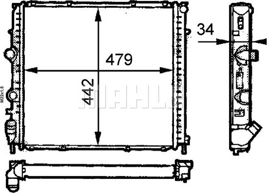 MAHLE CR 465 000S - Радиатор, охлаждане на двигателя vvparts.bg