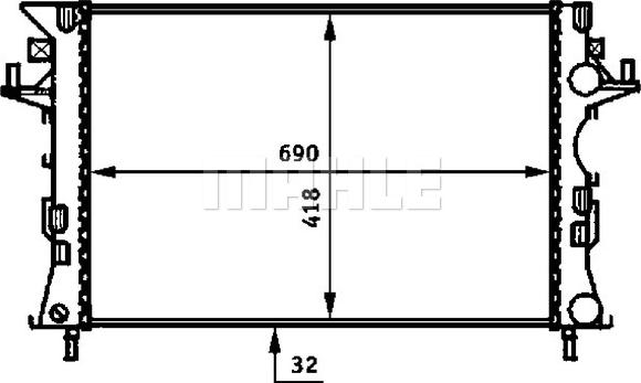 MAHLE CR 461 000S - Радиатор, охлаждане на двигателя vvparts.bg