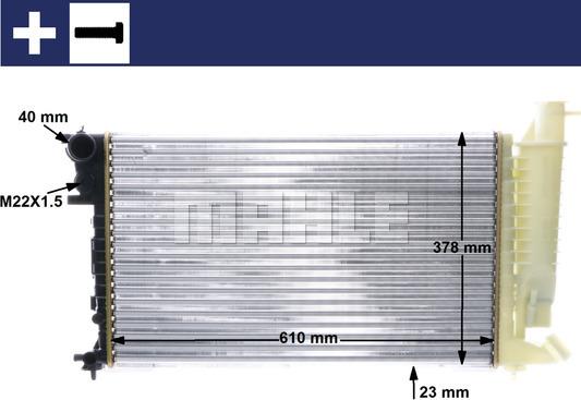 MAHLE CR 487 000S - Радиатор, охлаждане на двигателя vvparts.bg