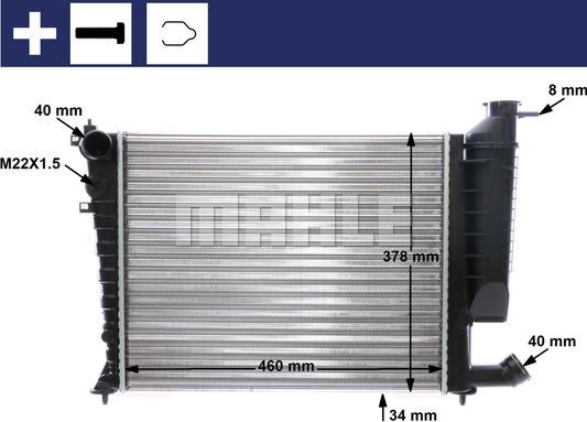 MAHLE CR 478 000S - Радиатор, охлаждане на двигателя vvparts.bg