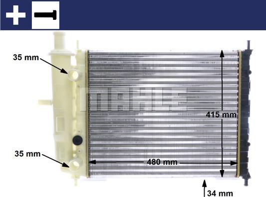 MAHLE CR 599 000S - Радиатор, охлаждане на двигателя vvparts.bg