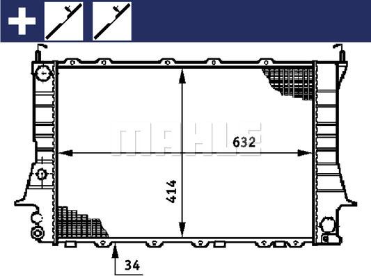 MAHLE CR 591 000S - Радиатор, охлаждане на двигателя vvparts.bg