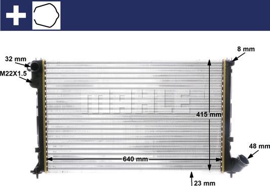 MAHLE CR 593 000S - Радиатор, охлаждане на двигателя vvparts.bg