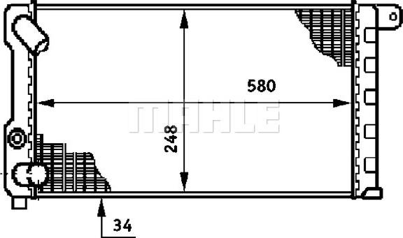 MAHLE CR 597 000S - Радиатор, охлаждане на двигателя vvparts.bg