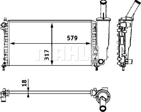 MAHLE CR 552 000S - Радиатор, охлаждане на двигателя vvparts.bg