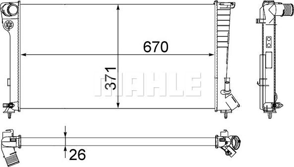 MAHLE CR 504 000S - Радиатор, охлаждане на двигателя vvparts.bg