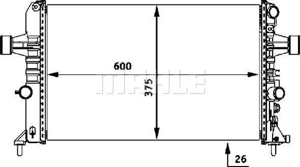 MAHLE CR 531 000S - Радиатор, охлаждане на двигателя vvparts.bg