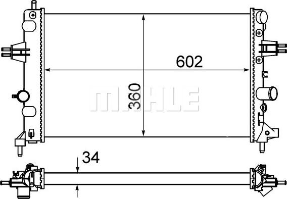 MAHLE CR 574 000S - Радиатор, охлаждане на двигателя vvparts.bg